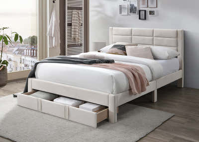 Hernan Bed Frame with Drawer - King