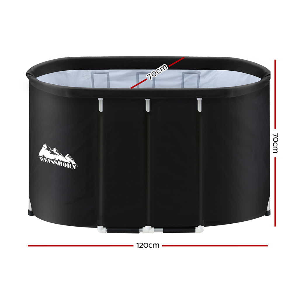 Portable Ice Bath Tub 120x70X70CM Inflatable Cold Water Folding Bathtub Spa Mass