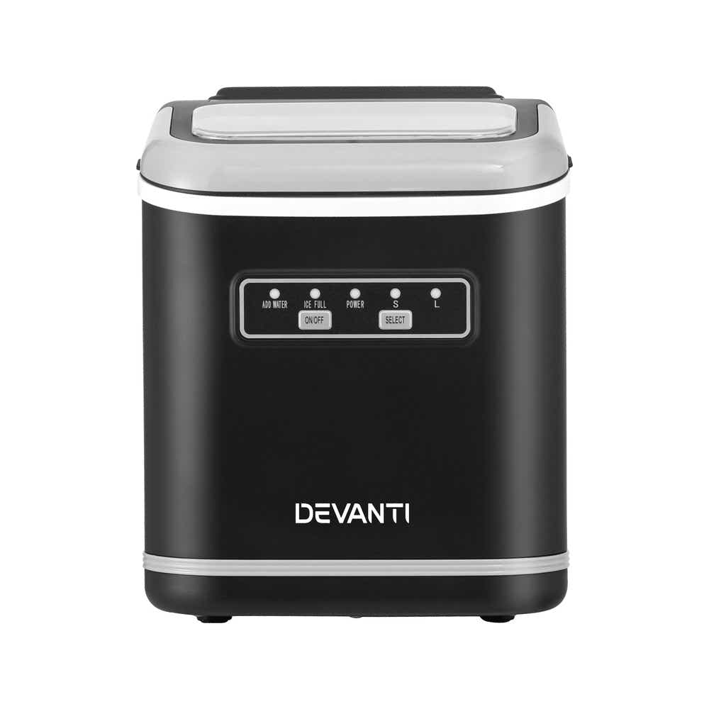 DS NA Devanti Ice Maker Machine Portable 12kg Countertop w/Self Cleaning 1.3L Bl
