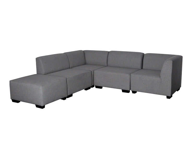 DS NZ Made Andy Corner Sofa with Ottoman - Vish Grey