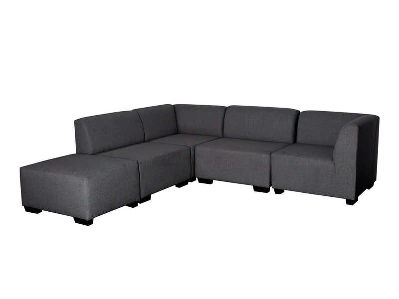 DS NZ Made Andy Corner Sofa with Ottoman - Kido Black