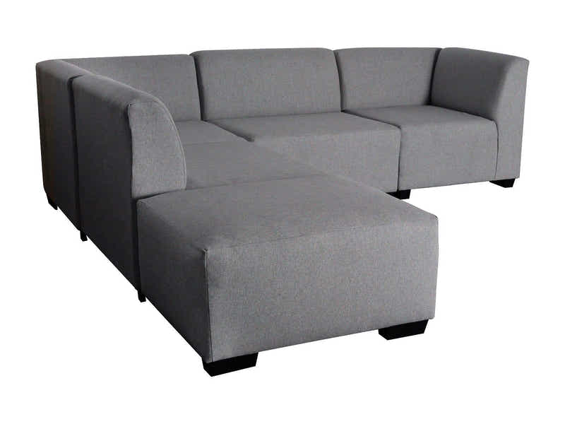 DS NZ Made Andy Corner Sofa with Ottoman - Vish Grey