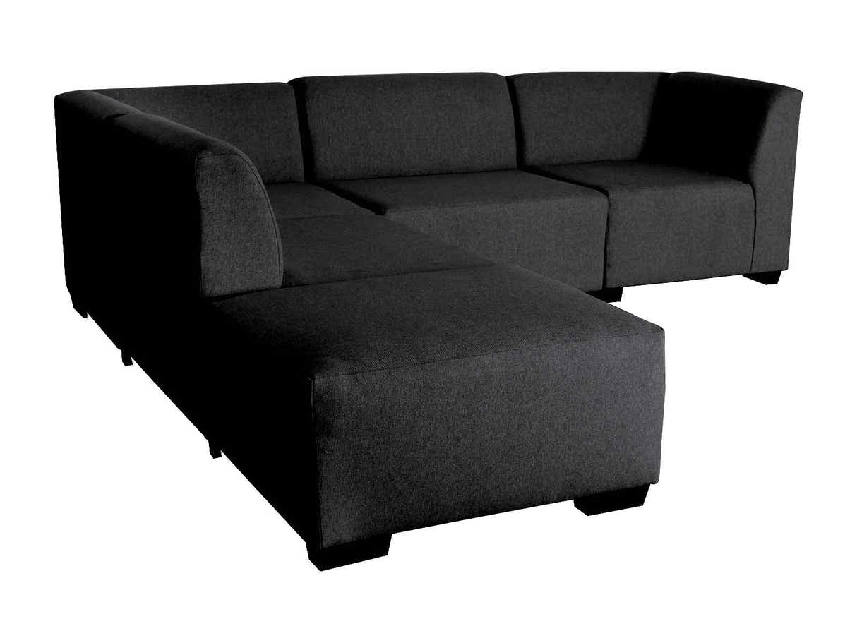 DS NZ Made Andy Corner Sofa with Ottoman - Vish Black