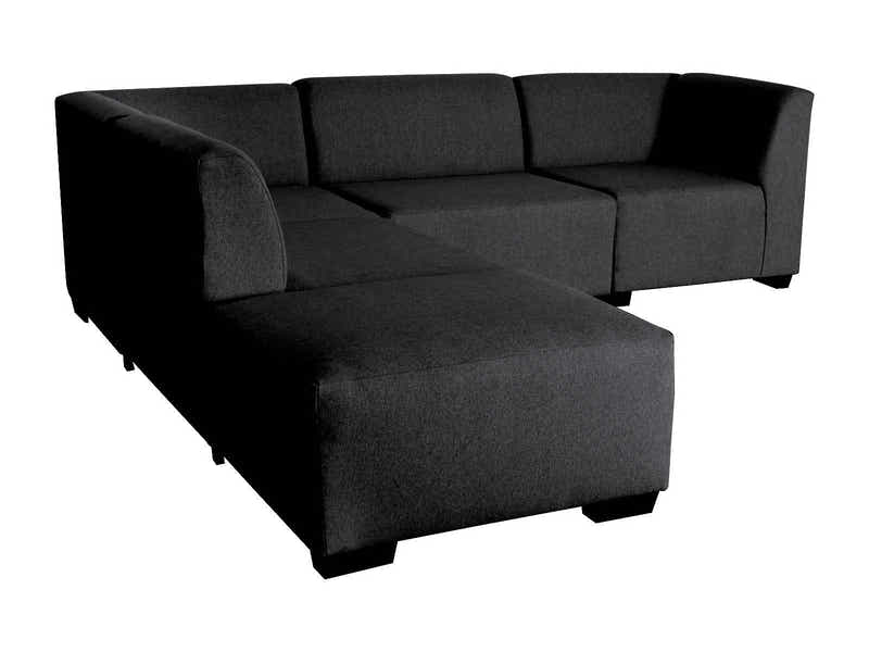 DS NZ Made Andy Corner Sofa with Ottoman - Vish Black