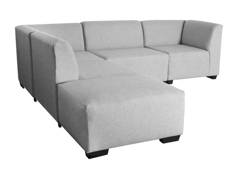 DS NZ Made Andy Corner Sofa with Ottoman - Comfy Silver
