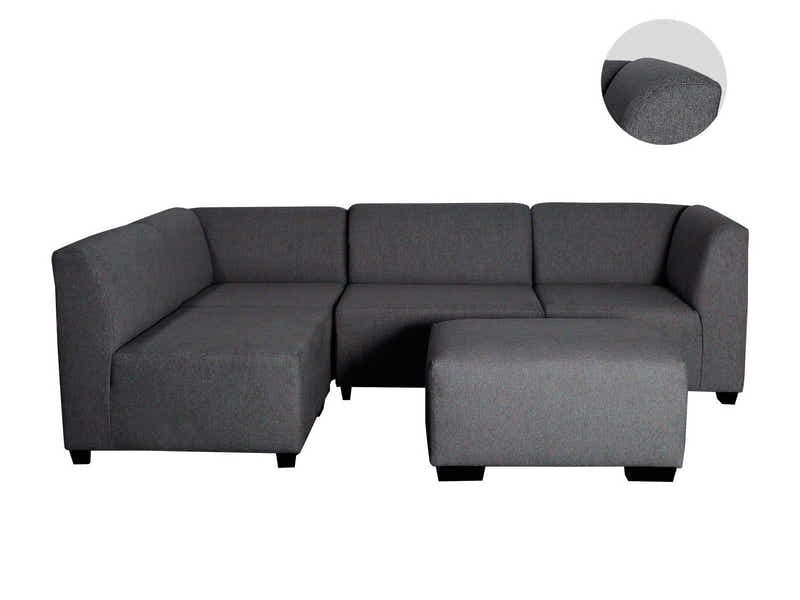 DS NZ Made Andy Corner Sofa with Ottoman - Kido Black