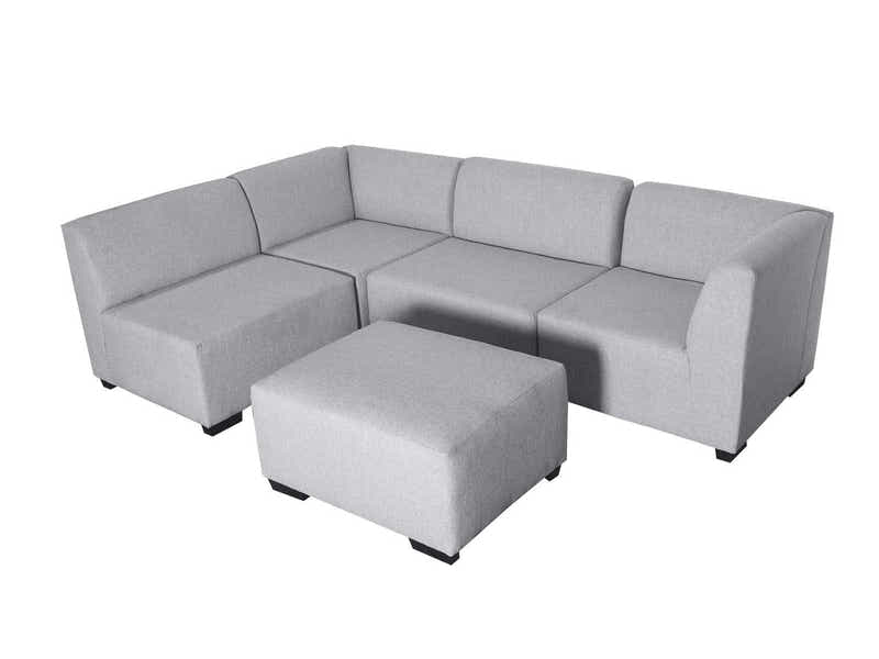 DS NZ Made Andy Corner Sofa with Ottoman - Comfy Silver