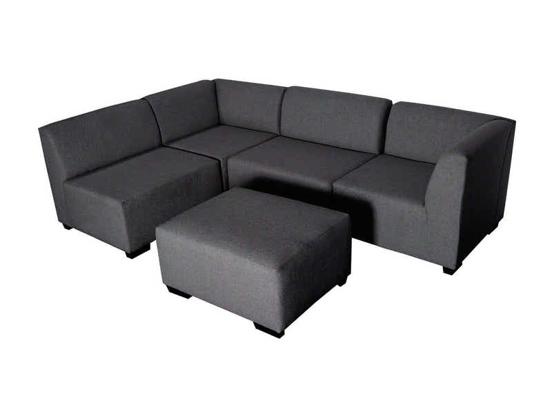 DS NZ Made Andy Corner Sofa with Ottoman - Kido Black