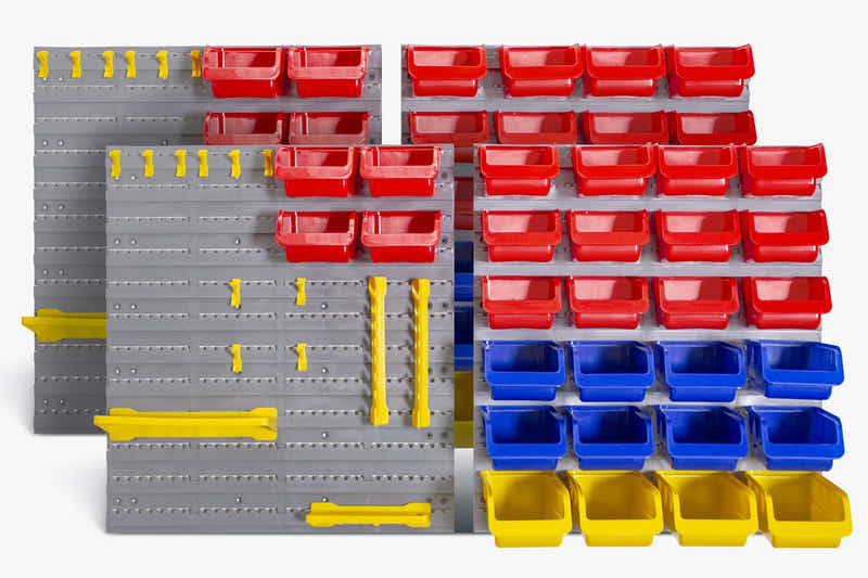88 Parts Storage Bin Rack Wall-Mounted