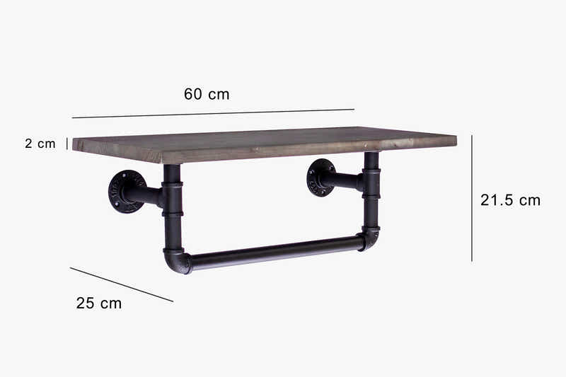 Pipe Shelf with Towel Rack