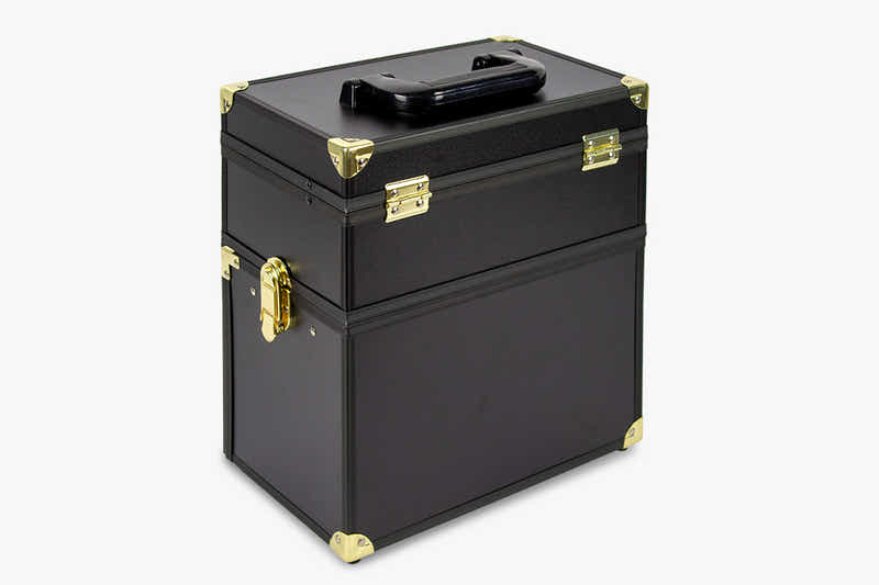 Makeup Case Gold & Black With Drawer