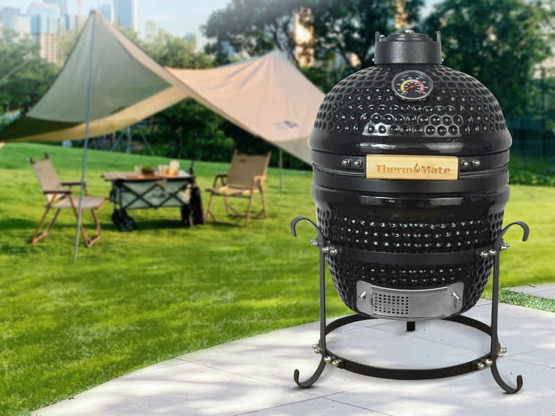 Kamado BBQ Grill Black - 13 Inch