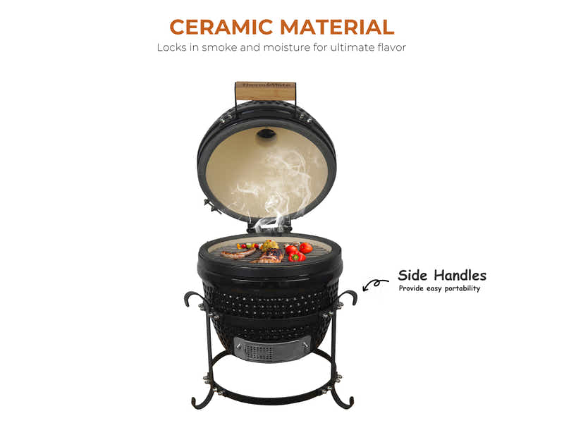 Kamado BBQ Grill Black - 13 Inch