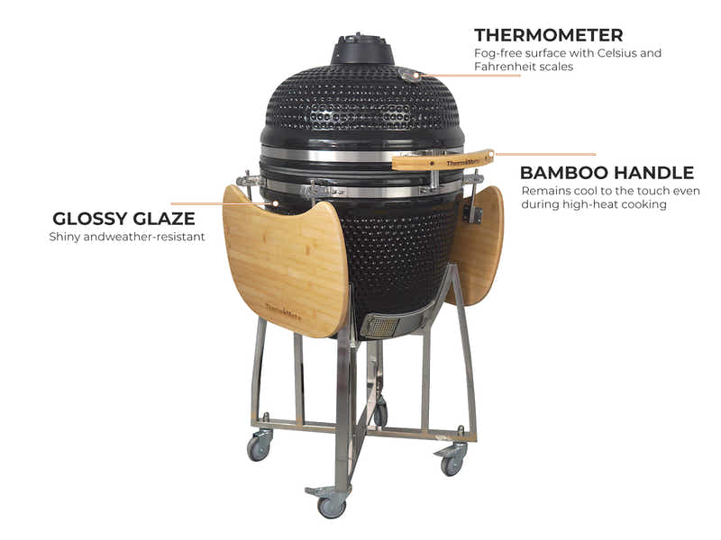 Kamado BBQ Grill Black - 21 Inch