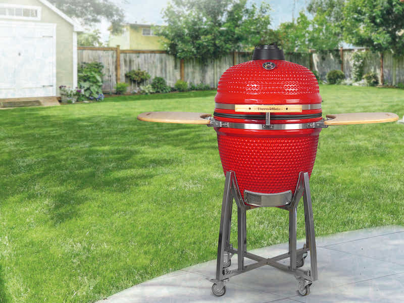 Kamado BBQ Grill Red - 21 Inch