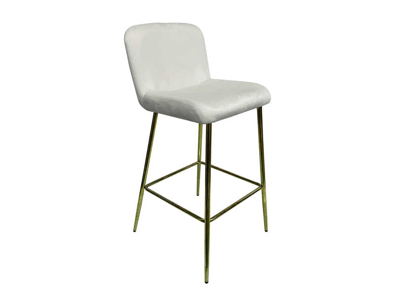 Velvet Bar Stool White - Set of 2