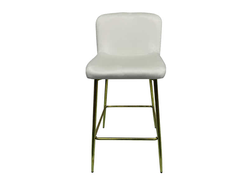 Velvet Bar Stool White - Set of 2