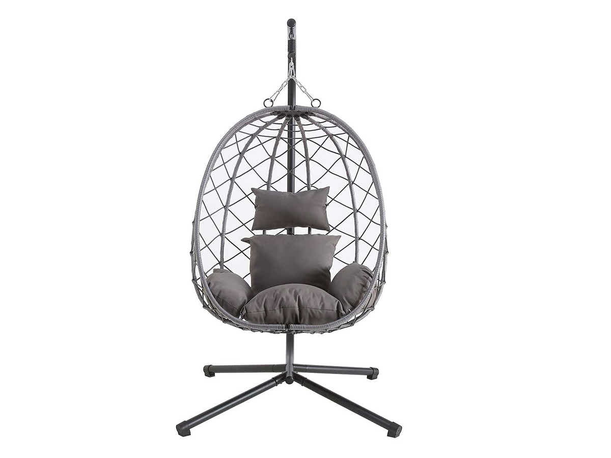 DS Single Foldable Outdoor Egg-Shaped Chair - Grey