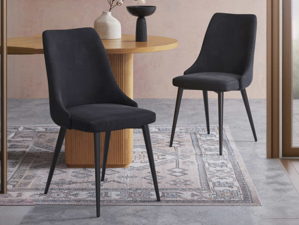 DS Dining Chair HCD Velvet Black X2