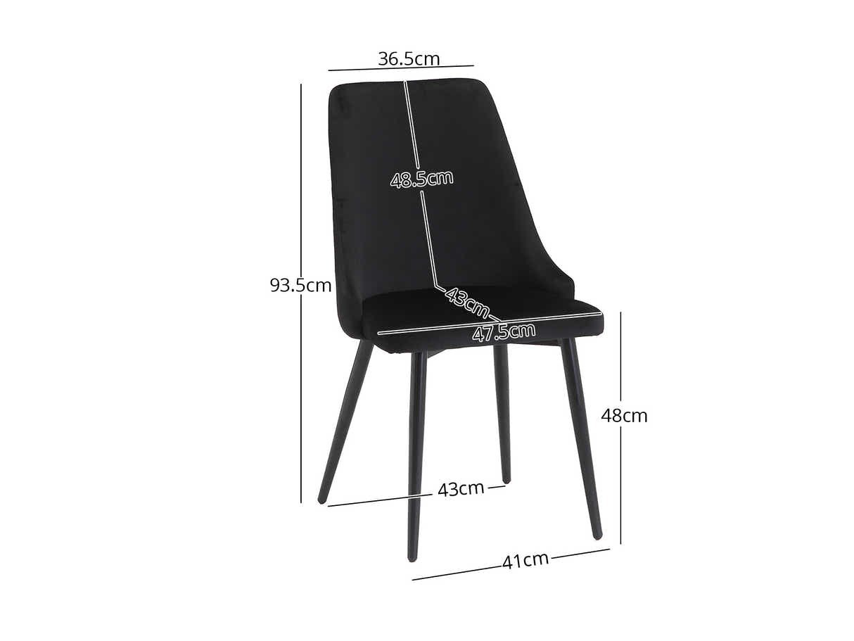 DS Dining Chair HCD Velvet Black X2