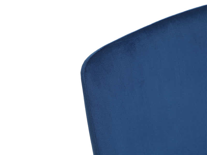 Navy Velvet Dining Chair with Iron Legs - Set of 2