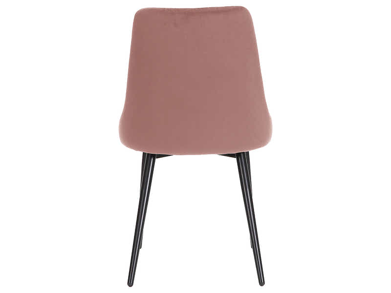 Deep Blush Velvet Dining Chair with Iron Legs - Set of 2