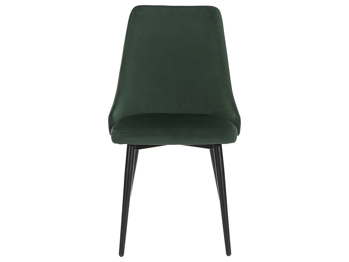 DS Emerald Green Velvet Dining Chair with Iron Legs - Set of 2