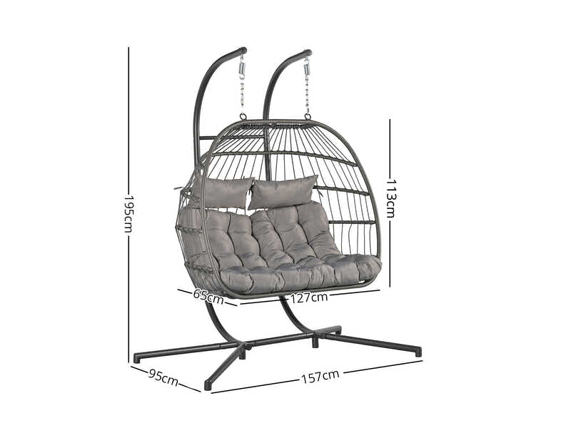 Pigato Double Swing Egg Chair - Grey