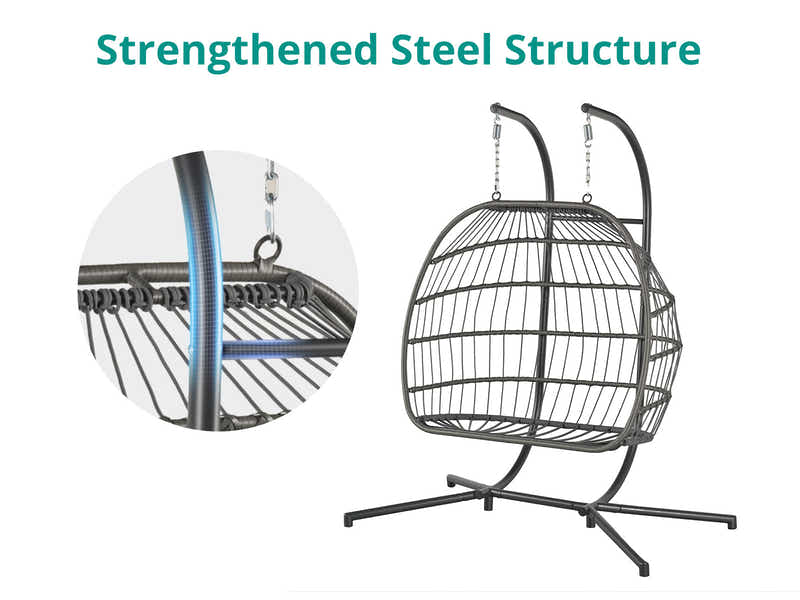 Pigato Double Swing Egg Chair - Grey