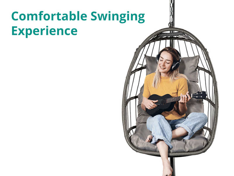 Pigato Single Swing Egg Chair - Grey