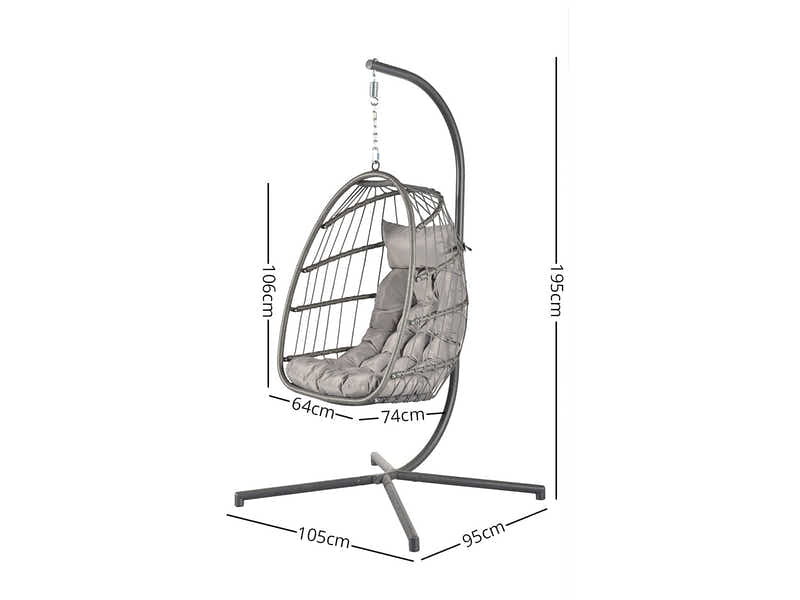 Pigato Single Swing Egg Chair - Grey
