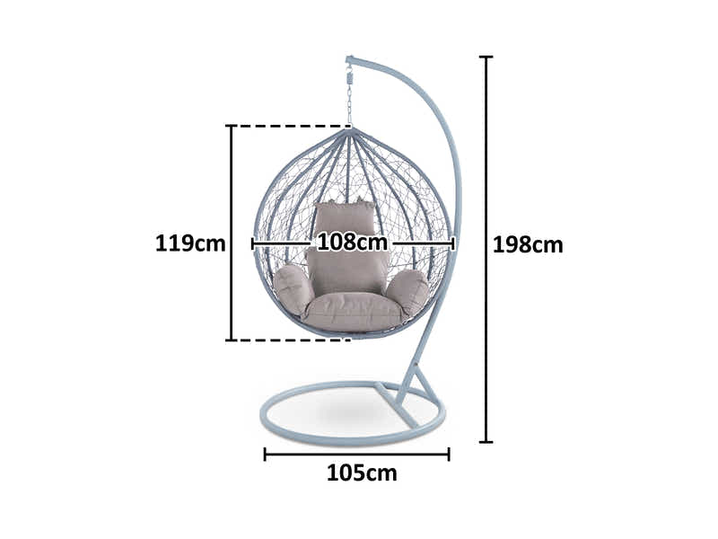 Outdoor Swing Egg Chair - Grey & Grey