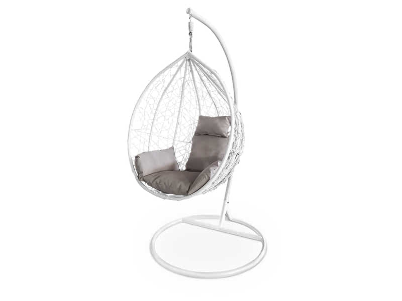 Outdoor Swing Egg Chair - White & Grey