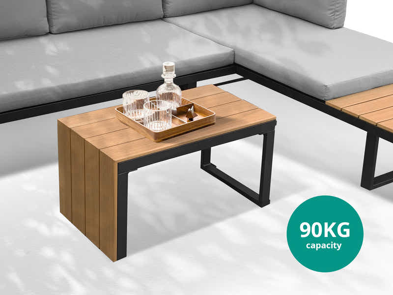 Polyvalent Outdoor Lounge Set Black Aluminium frame