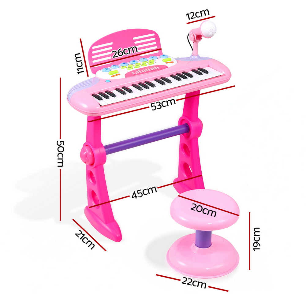 DS NA Keezi Kids Piano Keyboard 37 Keys Electronic Musical Instrument Set Pink