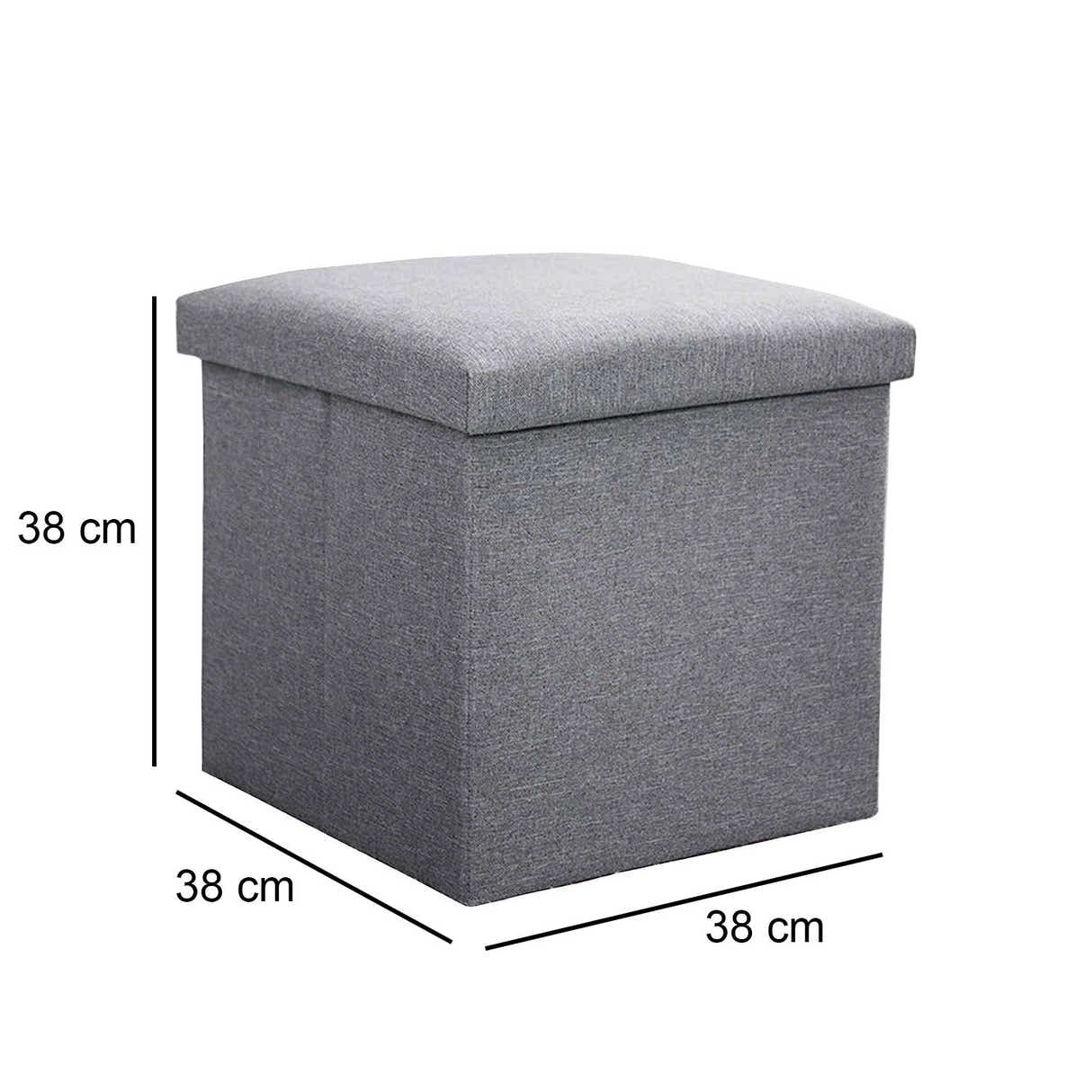 DS BS 38CM Storage Ottoman Cube Foot Rest-Grey