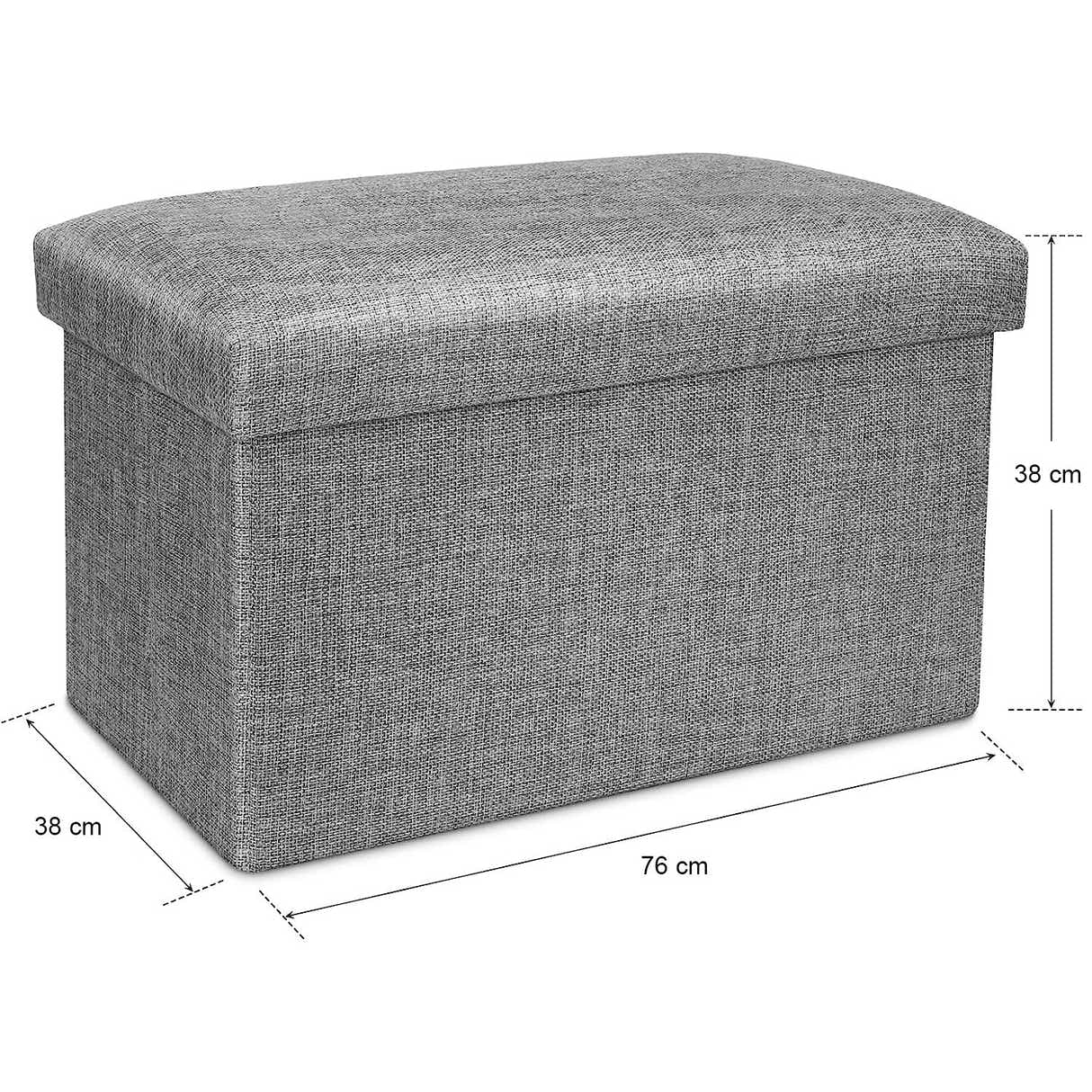 DS BS 76CM Storage Ottoman Double Foot Rest-Grey