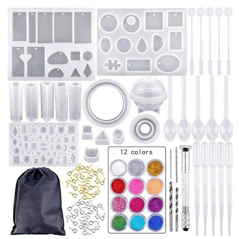 DS BS 148Pcs Epoxy Resin Jewelry Making Kit with 50g UV Resin