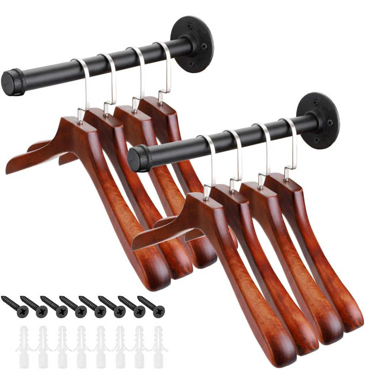 DS BS 2Pcs Industrial Pipe Clothes Bar-32CM