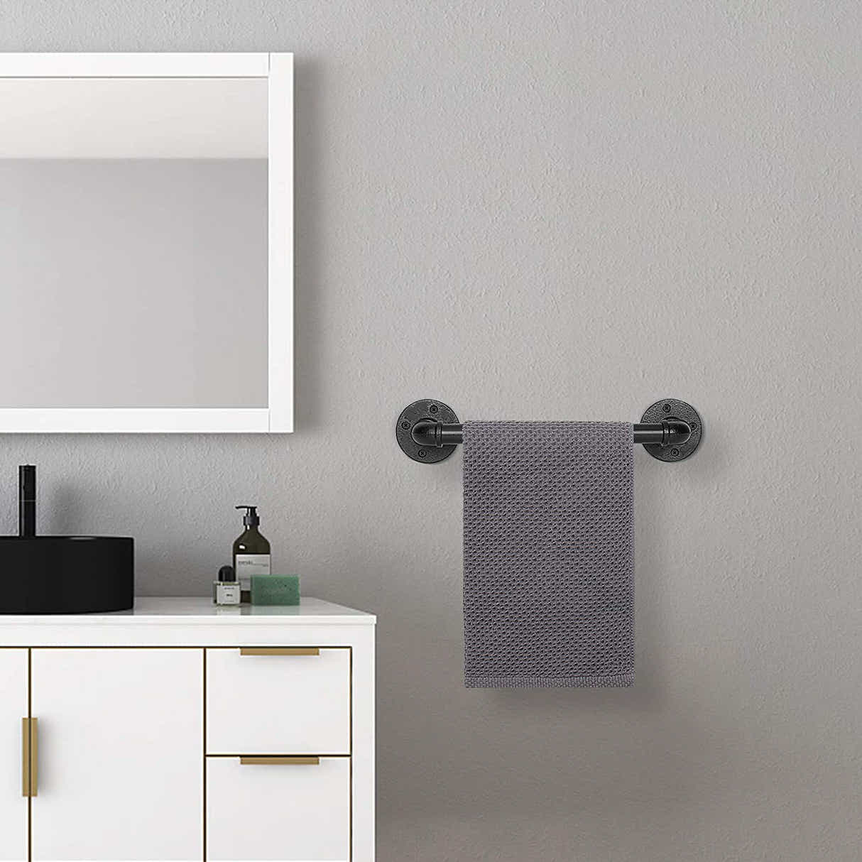 DS BS Industrial Pipe Towel Rack Towel Bar-30CM