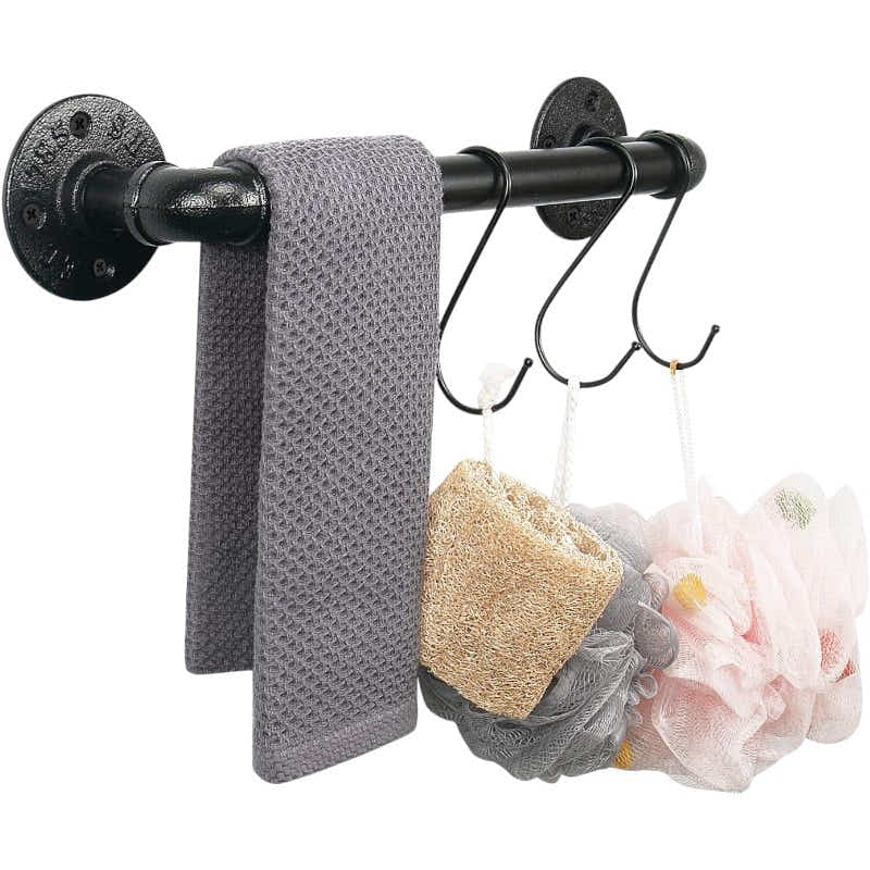 DS BS Industrial Pipe Towel Rack Towel Bar-30CM