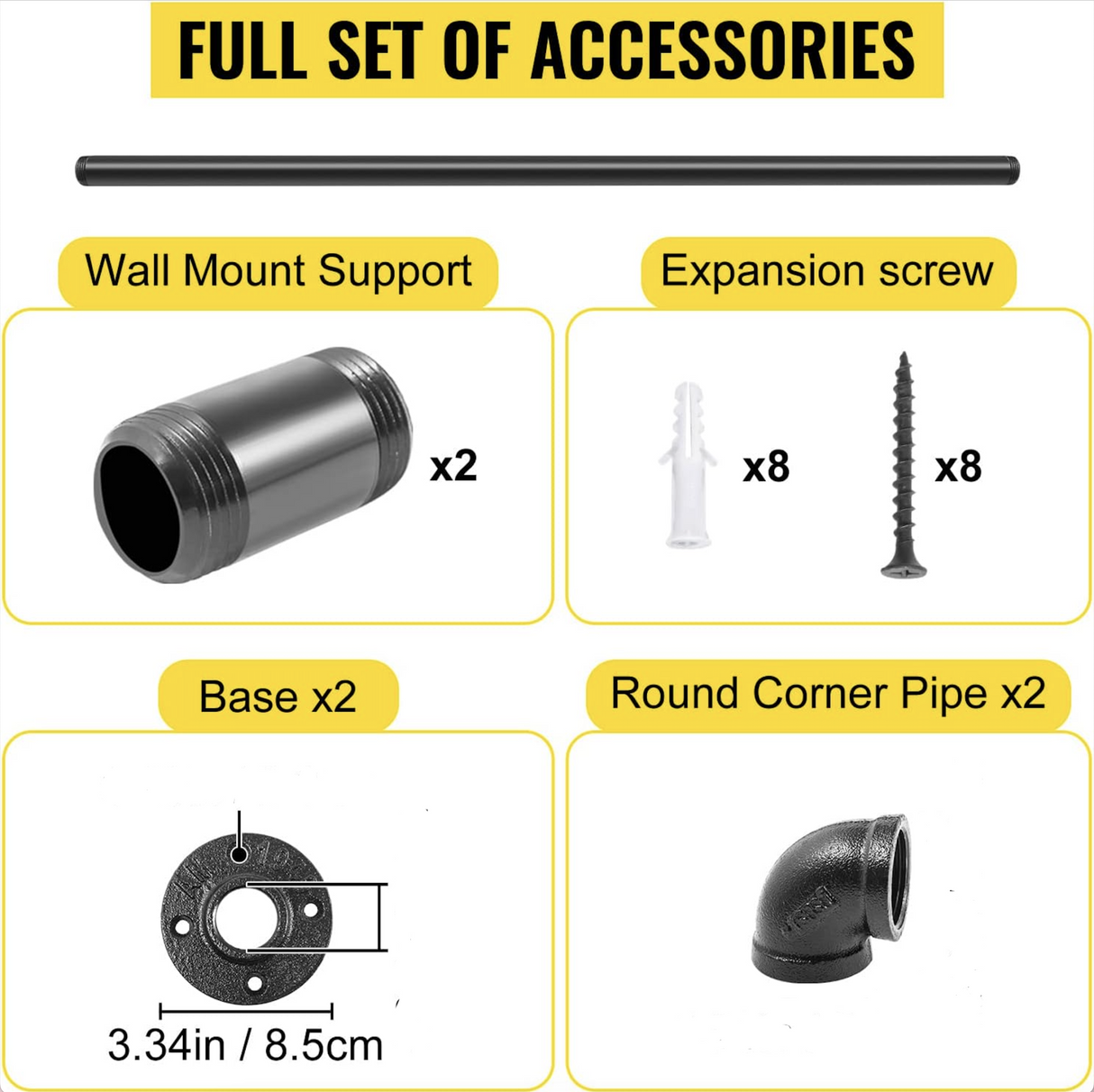 DS BS Industrial Pipe Stair Handrail-120CM