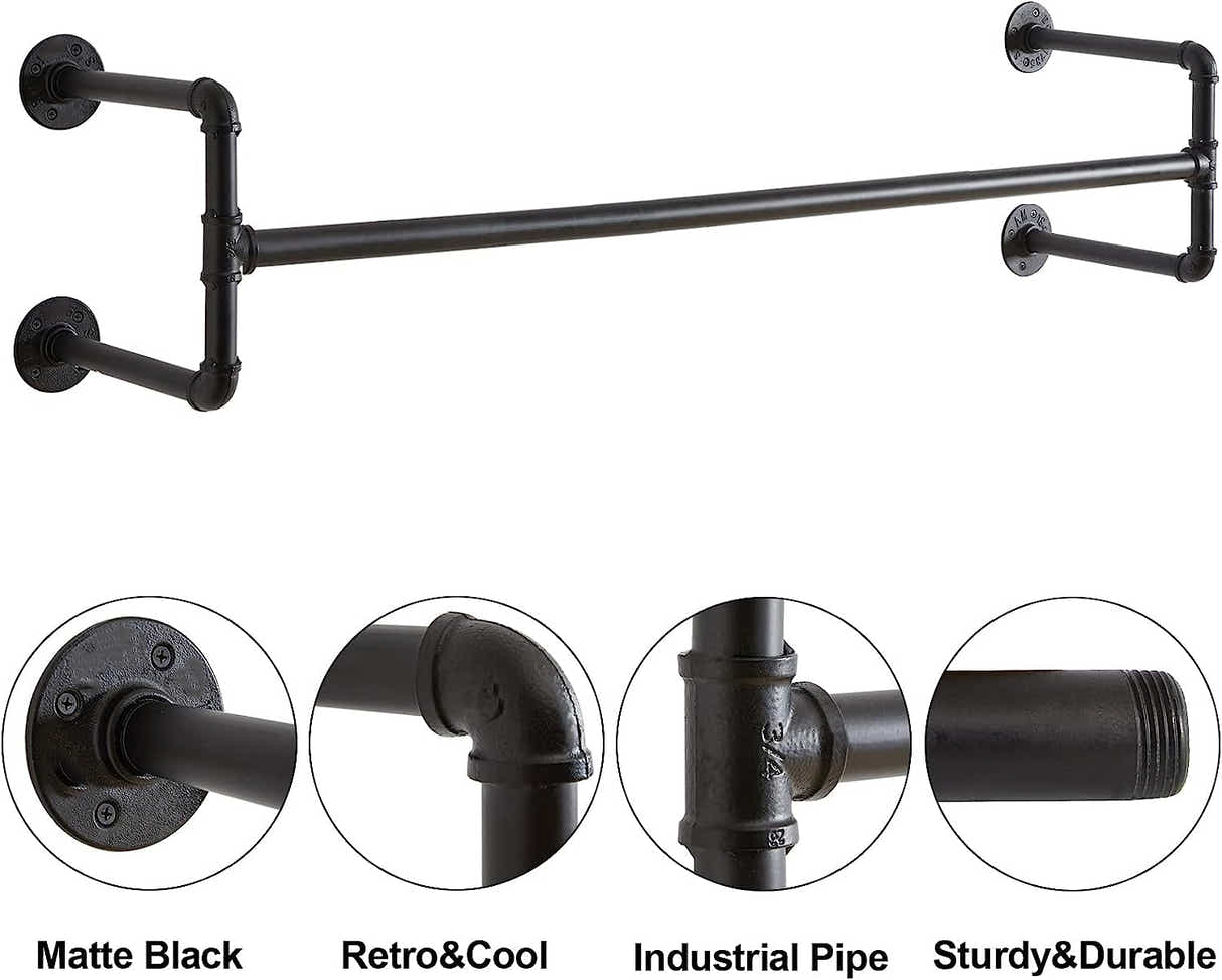 DS BS Industrial Pipe Garment Bar - 105CM