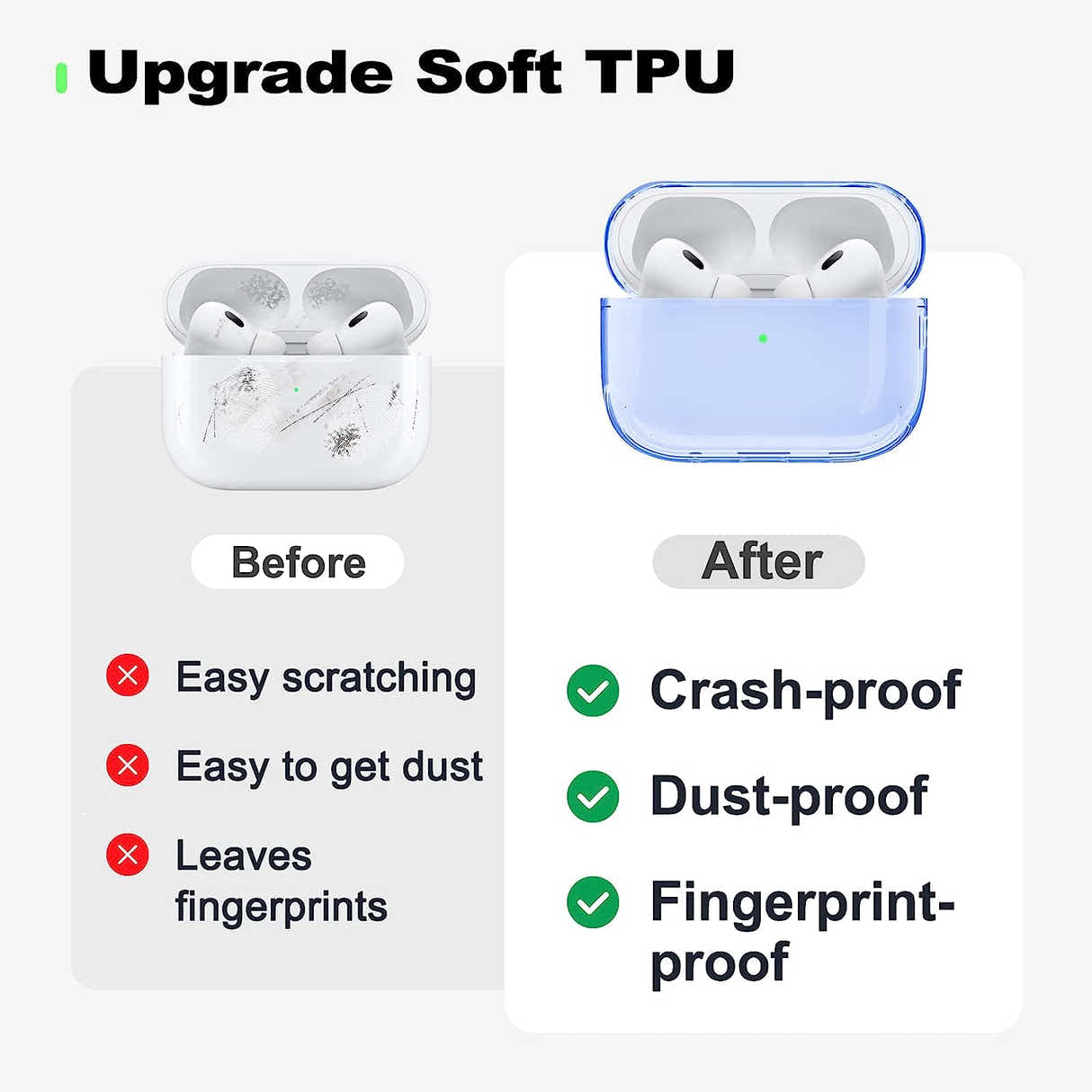 DS BS Compatible Airpods Pro2 Case-Clear Blue