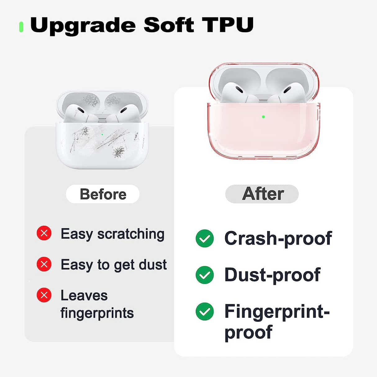 DS BS Compatible Airpods Pro2 Case-Clear Pink