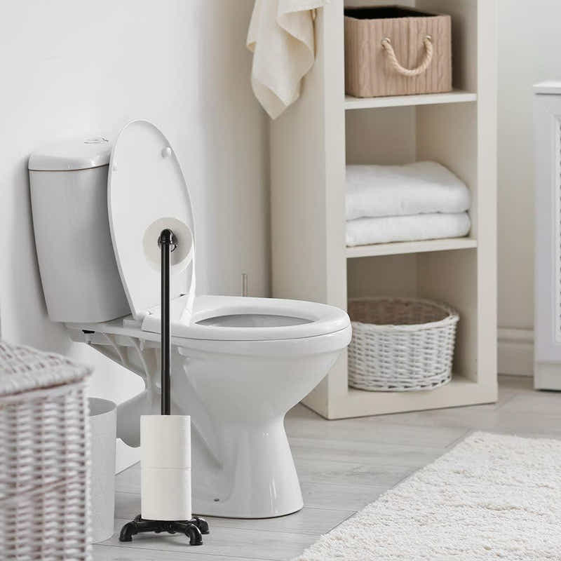 DS BS Industrial Pipe Free Stand Toilet Paper Holder Stand