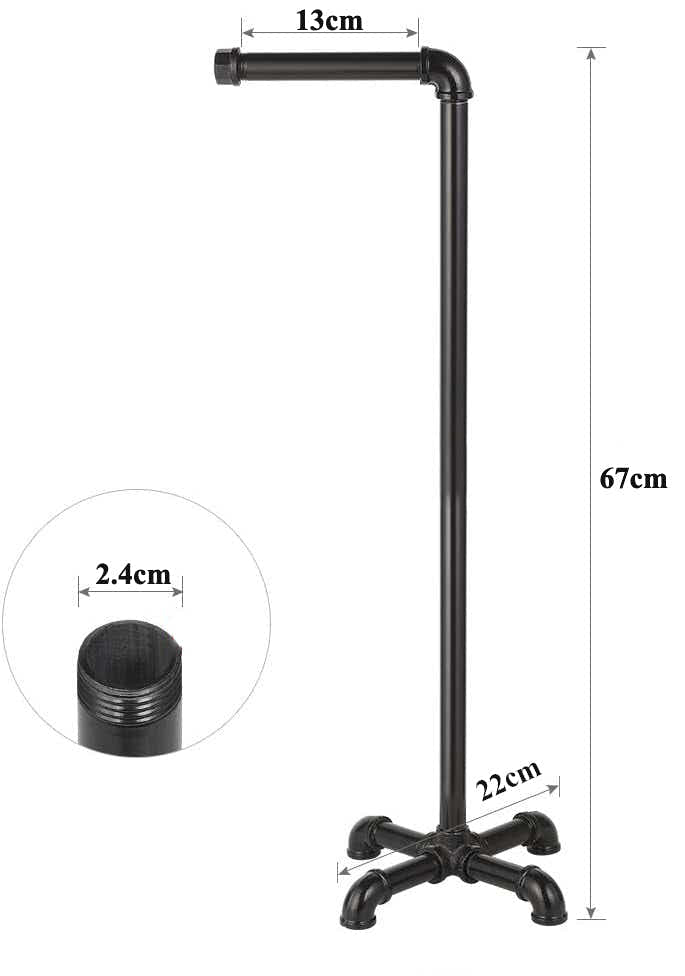 DS BS Industrial Pipe Free Stand Toilet Paper Holder Stand