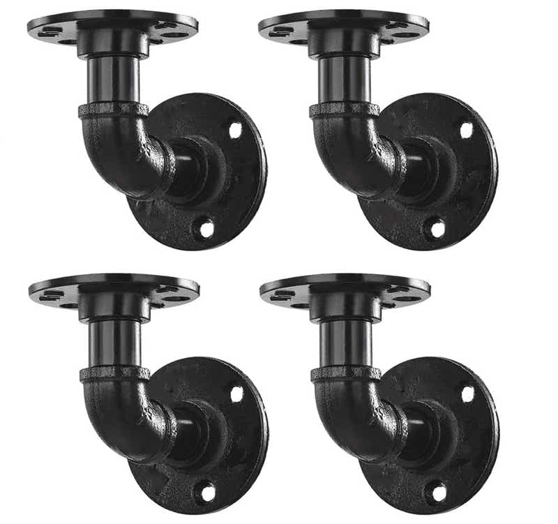 DS BS 4Pack Industrial Pipe DIY Shelf Bracket 10X15CM