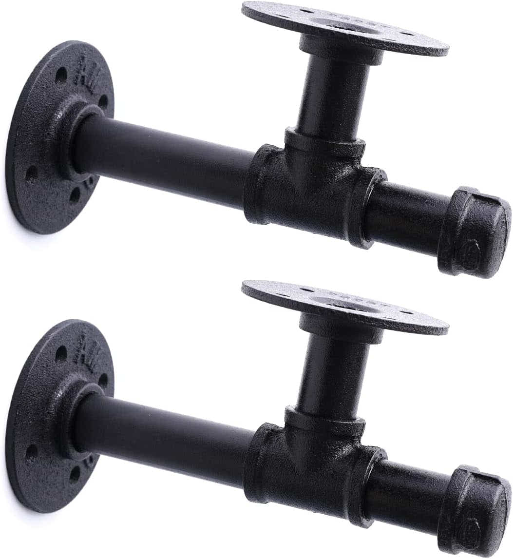 DS BS 2Pack Industrial Pipe DIY Shelving Brackets-24CM