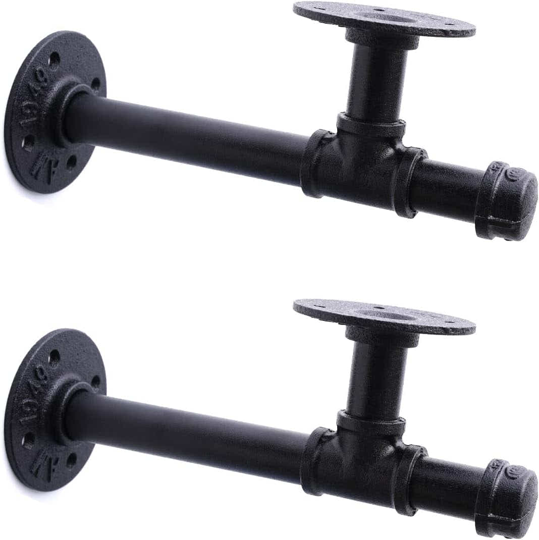 DS BS 2Pack Industrial Pipe DIY Shelving Brackets-34CM